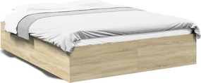 vidaXL Πλαίσιο Κρεβατιού Sonoma Δρυς 150x200 εκ. Επεξεργασμένο Ξύλο