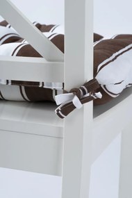 Stewehome Μαξιλάρι καθίσματος με δέσιμο σετ από γκρι και λευκό ύφασμα 40x40 cm