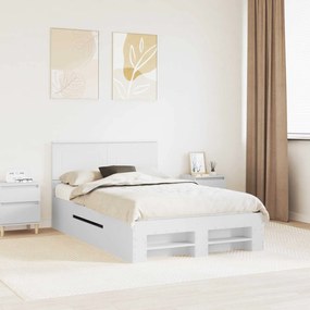vidaXL Σκελετός Κρεβατιού Λευκό 137 x 203 εκ. Επεξεργασμένο ξύλο
