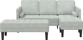 vidaXL Σετ Καναπέ με μαξιλάρι 2 pcs Ανοιχτό γκρι Πολυεστέρας