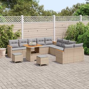 vidaXL Σετ Καναπέ Κήπου 13 pcs Μπεζ συνθετικό ρατάν