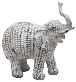 Διακοσμητική Φιγούρα Ελέφαντας Ρίγες 28cm White-Beige FIG115 Espiel Πολυρεσίνη