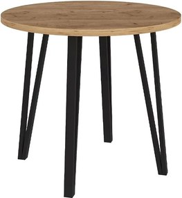 Σετ τραπεζαρία 5τμχ Xana - Nova Megapap χρώμα sepet oak - λευκό Ø90x77,5εκ.