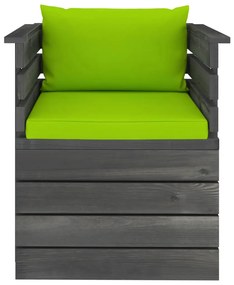 vidaXL Πολυθρόνα Κήπου από Ξύλο Πεύκου με Μαξιλάρια