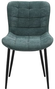 Καρέκλα τραπεζαρίας Chiara Megapap πράσινο ύφασμα - μεταλλικό μαύρο πόδι 48x58x81εκ.