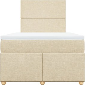 vidaXL Κρεβάτι Boxspring με Στρώμα Κρεμ 120x190 εκ. Υφασμάτινο