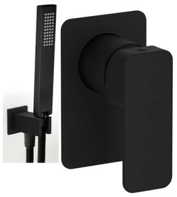 Eurorama Quadra Black Matt Παροχή νερού Τετράγωνη+Μίκτης Εντοιχισμού 1 Εξόδου