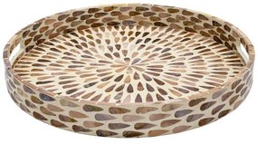 Διακοσμητικός Δίσκος Mdf - Κοχύλι Tear Drop FL01 Fylliana Μπεζ - Καφέ - Λευκό 40x40x4 εκ. 40x40x4 εκ.