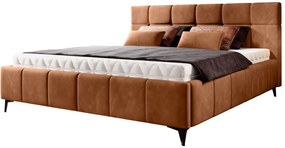 Επενδυμένο κρεβάτι Campel-Portokali-160 x 200
