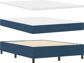 vidaXL Κρεβάτι με ελατήρια με στρώμα Μπλε 200 x 140 cm ύφασμα
