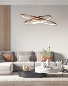 Γραμμικό Φωτιστικό SE LED 80-60-40 MORELLI PENDANT COFFEE BROWN Β5 - Μέταλλο - 77-8131