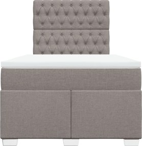 vidaXL Κρεβάτι Boxspring με Στρώμα Taupe 120x200 εκ. Υφασμάτινο