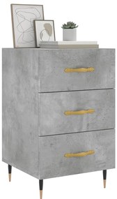 vidaXL Κομοδίνο Γκρι Σκυροδέματος 40x40x66 εκ. από Επεξεργασμένο Ξύλο