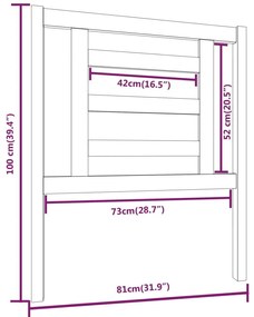 Κεφαλάρι Κρεβατιού Μαύρο 81 x 4 x 100 εκ. από Μασίφ Ξύλο Πεύκου - Μαύρο