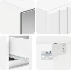 vidaXL Σετ Επίπλων Μπάνιου 4 pcs Λευκό Επεξεργασμένο Ξύλο και Γυαλί