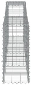 Συρματοκιβώτια Τοξωτά 4 τεμ. 400x50x100/120 εκ. Γαλβαν. Ατσάλι - Ασήμι