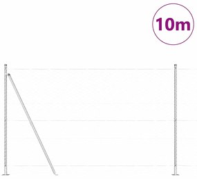 vidaXL Φράχτης με Στήλες. Ασημί 1.4 x 10 m Ατσάλι με επικάλυψη PVC