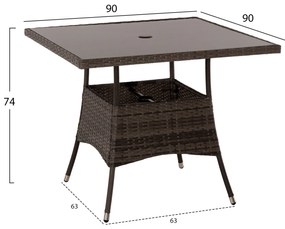 ΣΕΤ ΤΡΑΠΕΖΑΡΙΑΣ ΕΞΩΤ.ΧΩΡΟΥ 5ΤΜΧ HM5965 ΚΑΦΕ RATTAN-ΜΕΤΑΛΛΙΚΟΣ ΣΚΕΛΕΤΟΣ-ΓΥΑΛΙΝΗ ΕΠΙΦΑΝΕΙΑ (1 Τεμμάχια)