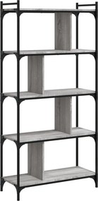 vidaXL Βιβλιοθήκη 5 Επιπέδων Γκρι Sonoma 76 x 32 x 158 εκ. Επεξ. Ξύλο