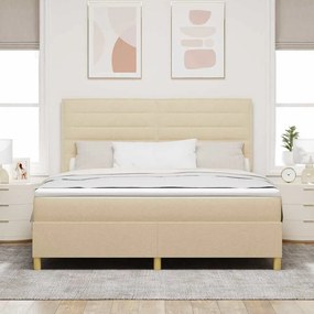 vidaXL Κρεβάτι με ελατήρια με στρώμα Κρεμ 180 x 200 cm ύφασμα