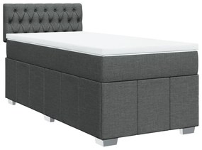 ΚΡΕΒΑΤΙ BOXSPRING ΜΕ ΣΤΡΩΜΑ ΣΚΟΥΡΟ ΓΚΡΙ 80X200 ΕΚ. ΥΦΑΣΜΑΤΙΝΟ 3289203