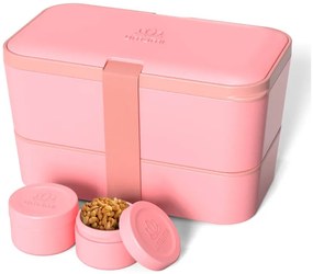 Δοχείο Φαγητού Lunch Box - Original Bento Box Premium Nestable Umami - Coral Pink - Κατάλληλο για Φούρνο Μικροκυμάτων