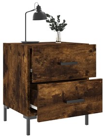 vidaXL Κομοδίνα 2 τεμ. Καπνιστή Δρυς 40 x 35 x 47,5 εκ. Επεξεργ. Ξύλο
