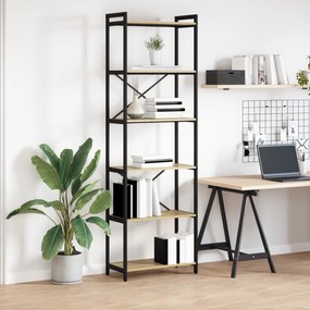 vidaXL Βιβλιοθήκη Sonoma Δρυς 60 x 30 x 188 εκ MDF και Χάλυβας
