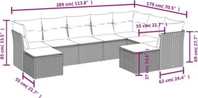 vidaXL Σαλόνι Κήπου Σετ 9 τεμ. Μπεζ Συνθετικό Ρατάν με Μαξιλάρια