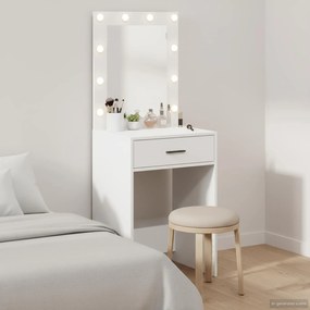 vidaXL Τραπέζι περιποίησης Λευκό 50 x 41 x 135 εκ Επεξεργασμένο ξύλο