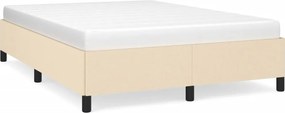 vidaXL Σκελετός Κρεβατιού Χωρίς Στρώμα Κρεμ 140x200 εκ.Υφασμάτινο