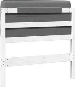 vidaXL Ταπετσαρισμένο κεφαλάρι Λευκό και Ανοιχτό Γκρι 75 cm