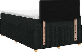 vidaXL Κρεβάτι box spring με στρώμα Μαύρο 120 x 200 cm Ύφασμα