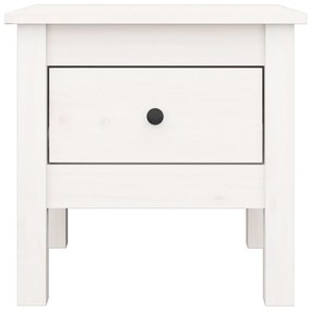 vidaXL Βοηθητικό Τραπέζι Λευκό 40 x 40 x 39 εκ. από Μασίφ Ξύλο Πεύκου