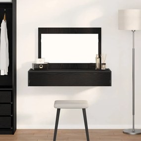 vidaXL Τοίχου Τραπέζι Μακιγιάζ σε Μαύρο Ξύλο, 100x40x70 εκ