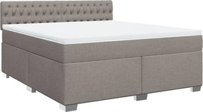 vidaXL Κρεβάτι Boxspring με Στρώμα Taupe 180x200 εκ. Υφασμάτινο