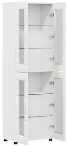 vidaXL Highboard FLORIN Υψηλής γυαλάδας λευκό 60 x 35 x 182 εκ.
