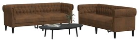 vidaXL Σετ Καναπέ 2 pcs Καφέ 201.5 x 74.5 x 74.5 εκατοστά ύφασμα