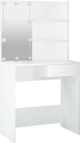 vidaXL Μπουντουάρ με LED Λευκό 74,5 x 40 x 141 εκ.
