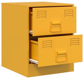 vidaXL Κομοδίνα 2 τεμ. Κίτρινο 34,5 x 39 x 44 εκ. από Χάλυβα