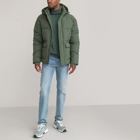 Κοντό καπιτονέ μπουφάν με αφαιρούμενη κουκούλα