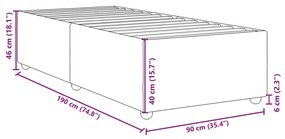 Πλαίσιο Κρεβατιού Σκούρο Γκρι 90x190 εκ. Υφασμάτινο - Γκρι