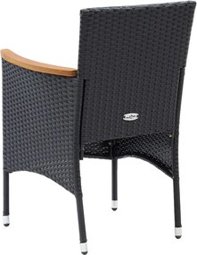 vidaXL Σετ Τραπεζαρίας Κήπου 5 Τεμαχίων Μαύρο