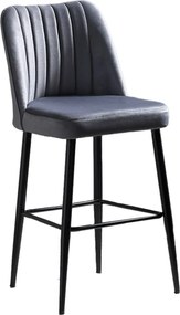 Σκαμπό Μπαρ 2τμχ Γκρι / Μαύρο VENTO 49x45x99