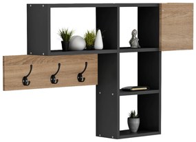 ΚΡΕΜΑΣΤΡΑ ΕΙΣΟΔΟΥ ΜΕ ΡΑΦΙΑ HARLAN HM8973.11 ΜΕΛΑΜΙΝΗ ΣΕ SONAMA-ΓΚΡΙ 99,5x15x61Υεκ.