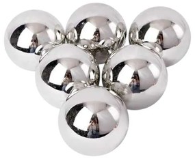 Σετ Χριστουγεννιάτικες μπάλες - 8cm - 6pcs - 326086 - Silver-326086_SILVER