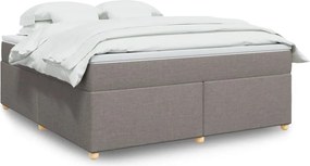 vidaXL Κρεβάτι Boxspring με Στρώμα Taupe 180x200 εκ. Υφασμάτινο