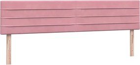vidaXL Κρεβάτι Boxspring με Στρώμα Ροζ 180x210 εκ. Βελούδινο
