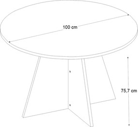 Τραπέζι Tailor Megapap χρώμα λευκό εφέ μαρμάρου Ø100x75,7εκ.