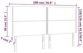 vidaXL Κεφαλάρι Κρεβατιού LED Μπλε 180x5x118/128 εκ. Υφασμάτινο